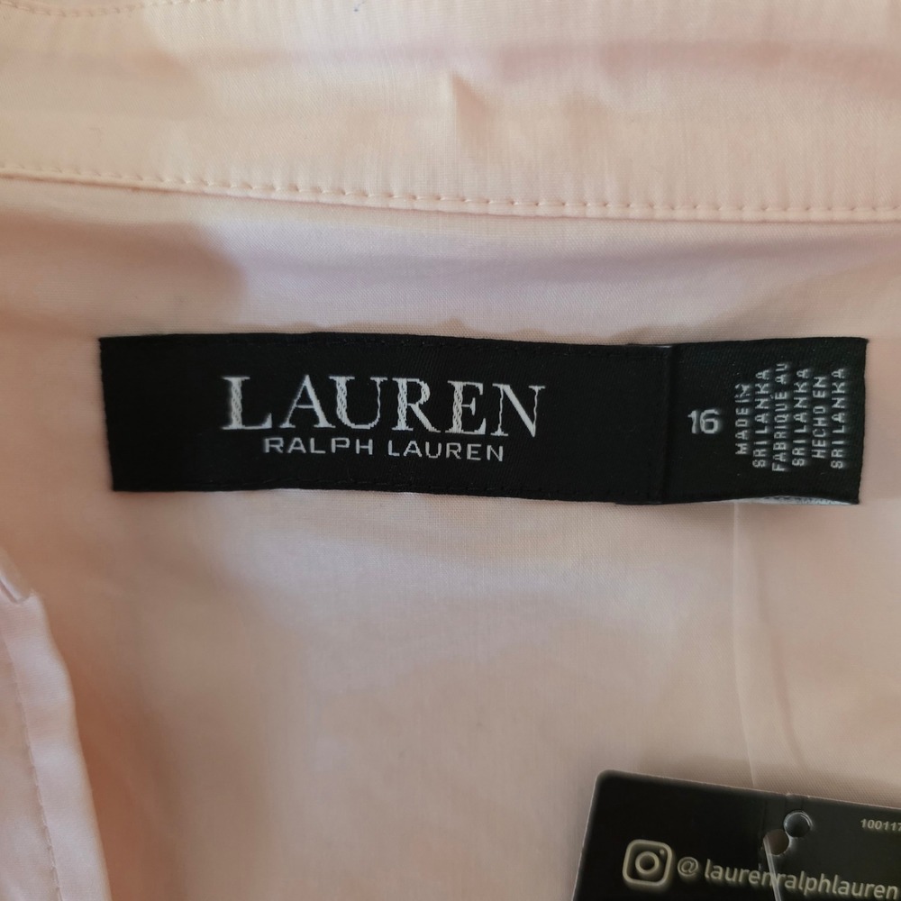Lauren Ralph Lauren Dress Womens 16 Pink Short Sleeve Tiered Surplice Midi NEW - Picture 11 of 14